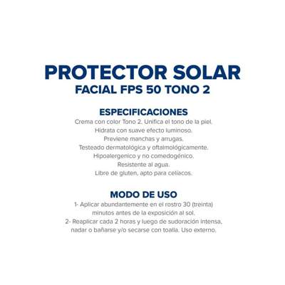 Dermaglós Solar facial crema color x50 FPS50 tono2