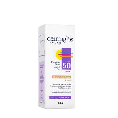 Dermaglós Solar facial crema color x50 FPS50 tono1