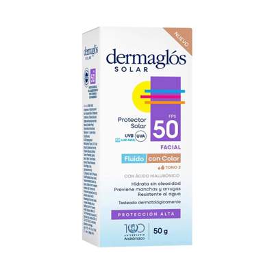 Dermaglos Solar facial x50g fps50 tono2 fluido