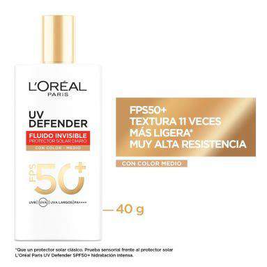 L'oreal uv defender fluido con color medio fps 50
